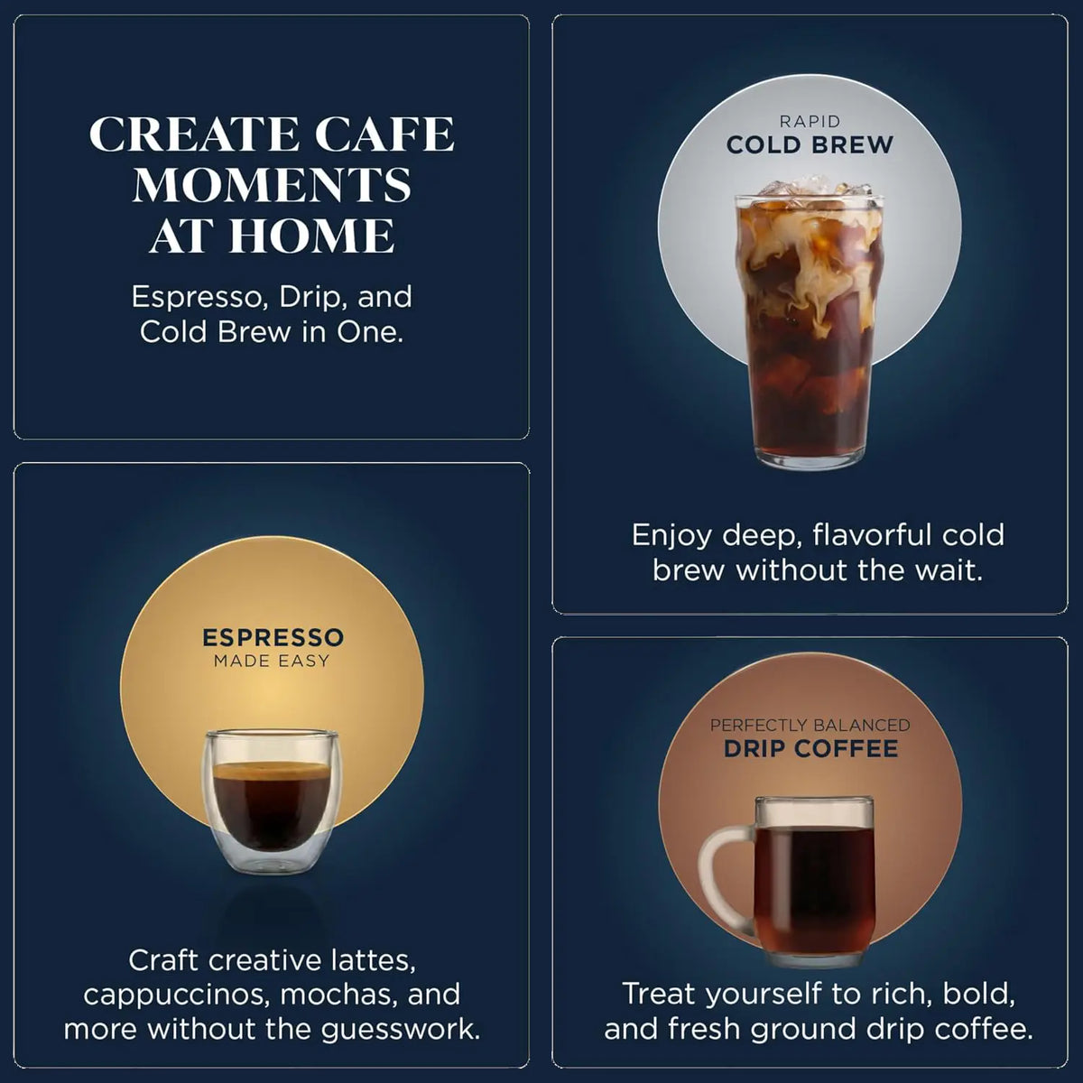 Ninja Luxe Café Premier 3-in-1 Espresso Machine, Duo Coffee hot and Cold Brew