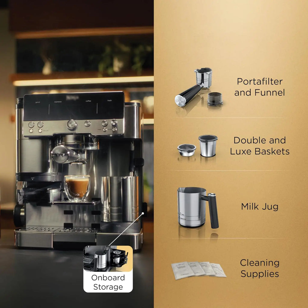Ninja Luxe Café Premier 3-in-1 Espresso Machine, Duo Coffee hot and Cold Brew